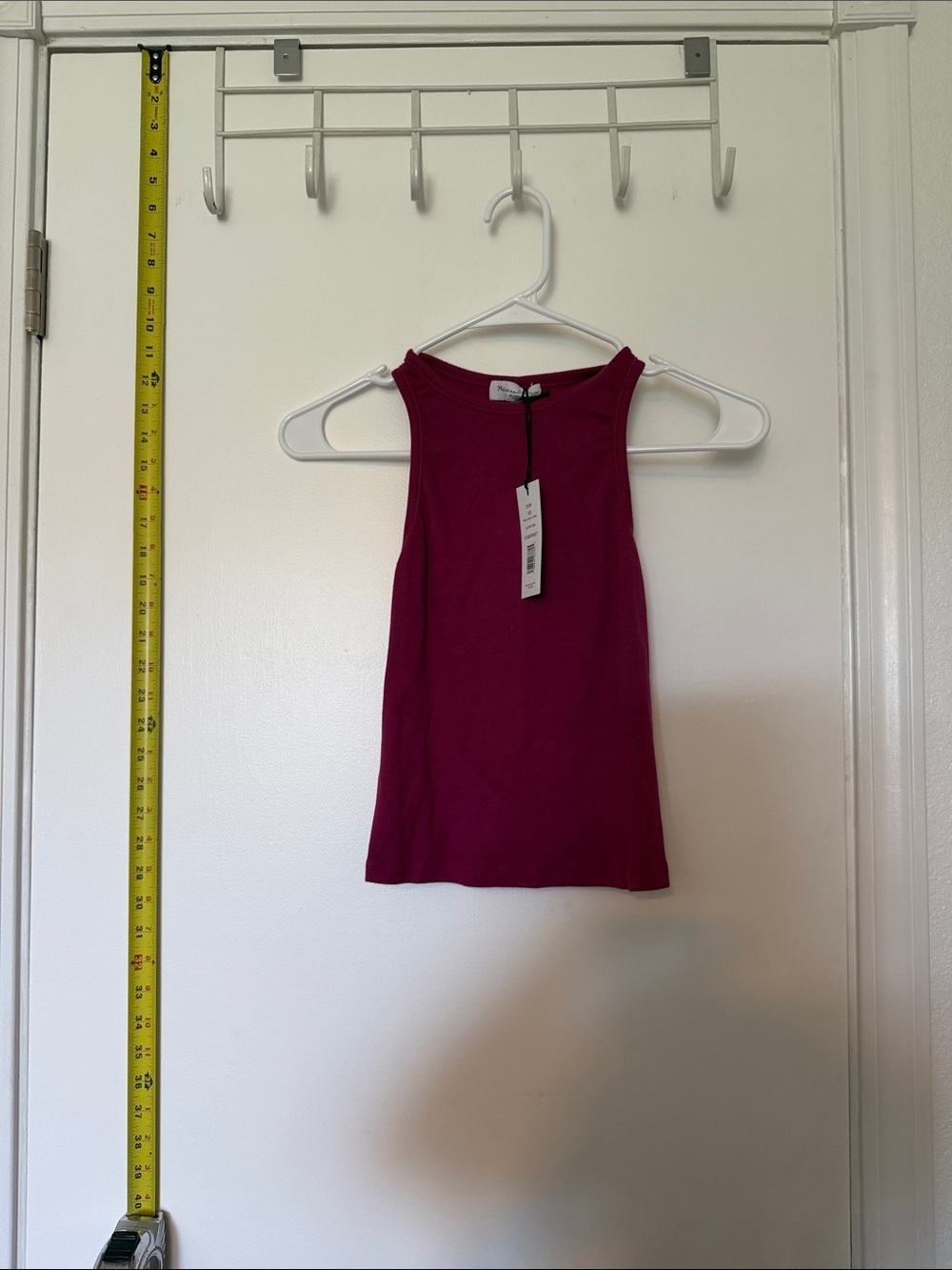 Michael Stars Ribbed High-Neck Tank - Berry Plum